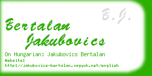 bertalan jakubovics business card